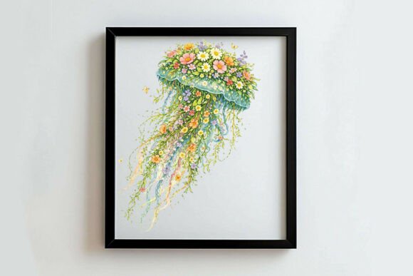Download Floral Jellyfish Illustration - Premium Bundle