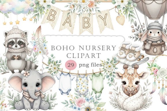 Download Baby Shower Clipart,Boho Nursery Clipart - Nursery clipart Collection