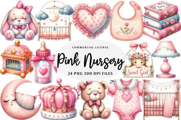 Download Pink Baby Girl Nursery Clipart - Nursery clipart Collection