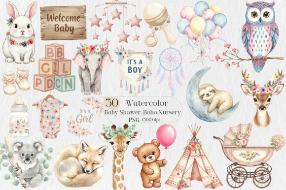 Download Baby Shower Clipart,Boho Nursery Clipart - Nursery clipart Collection