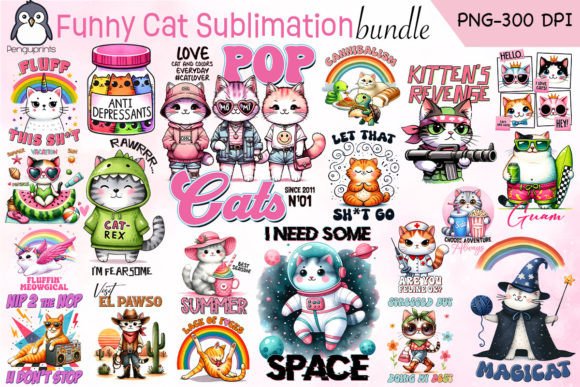 Download Funny Cat Sublimation Bundle - Premium Resources