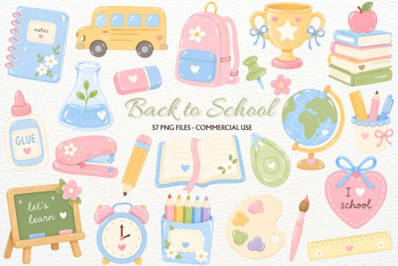Download Back to School Supplies Nursery Clipart - Nursery clipart Collection